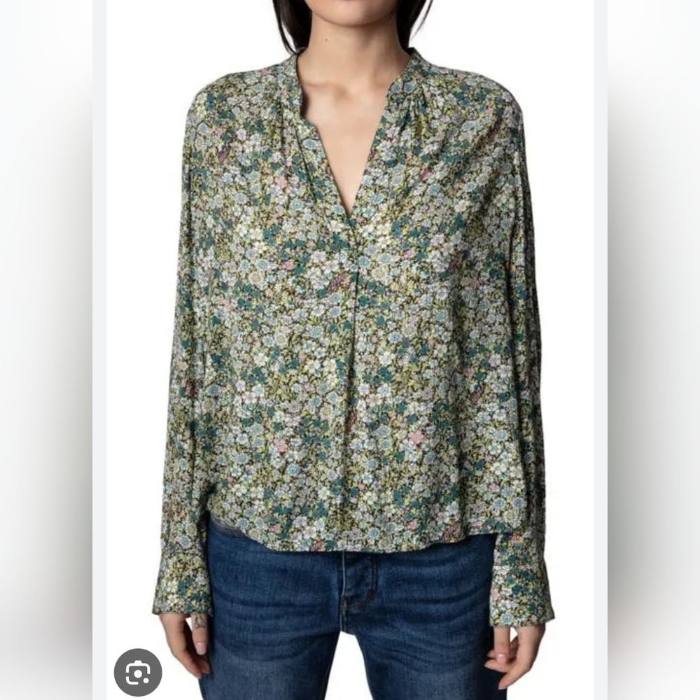 Zadig & Voltaire/Tink Crinkle Liberty Garden/Ditsy Floral Long Sleeve/Size US XS
